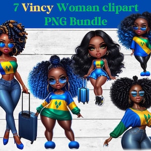 Paquete de imágenes prediseñadas de niña de San Vicente y las Granadinas, Mujer vincy, Imágenes prediseñadas, Mujer negra, Papel de diario basura, Niña de la isla, Niña caribeña