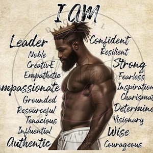 Black King Png, Je suis png pour les chemises, Homme afro-américain fort, Sublimation afro-américaine, Roi avec une couronne d'art, Homme noir édifiant, inspirant