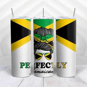 Perfectly Jamaican 20oz Skinny Tumbler wrap| Jamaica tumbler wrap| Jamaica flag | Caribbean tumbler wrap digital download