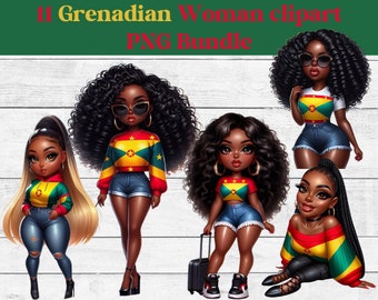 Grenada Girl clipart bundle, Grenadian woman, clipart, Black woman,  Junk Journal Paper Crafts, Island girl, Caribbean girl
