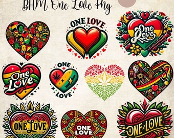 10 Black History heart png| One love png| Black History clipart| BMH Png| BHM Clipart
