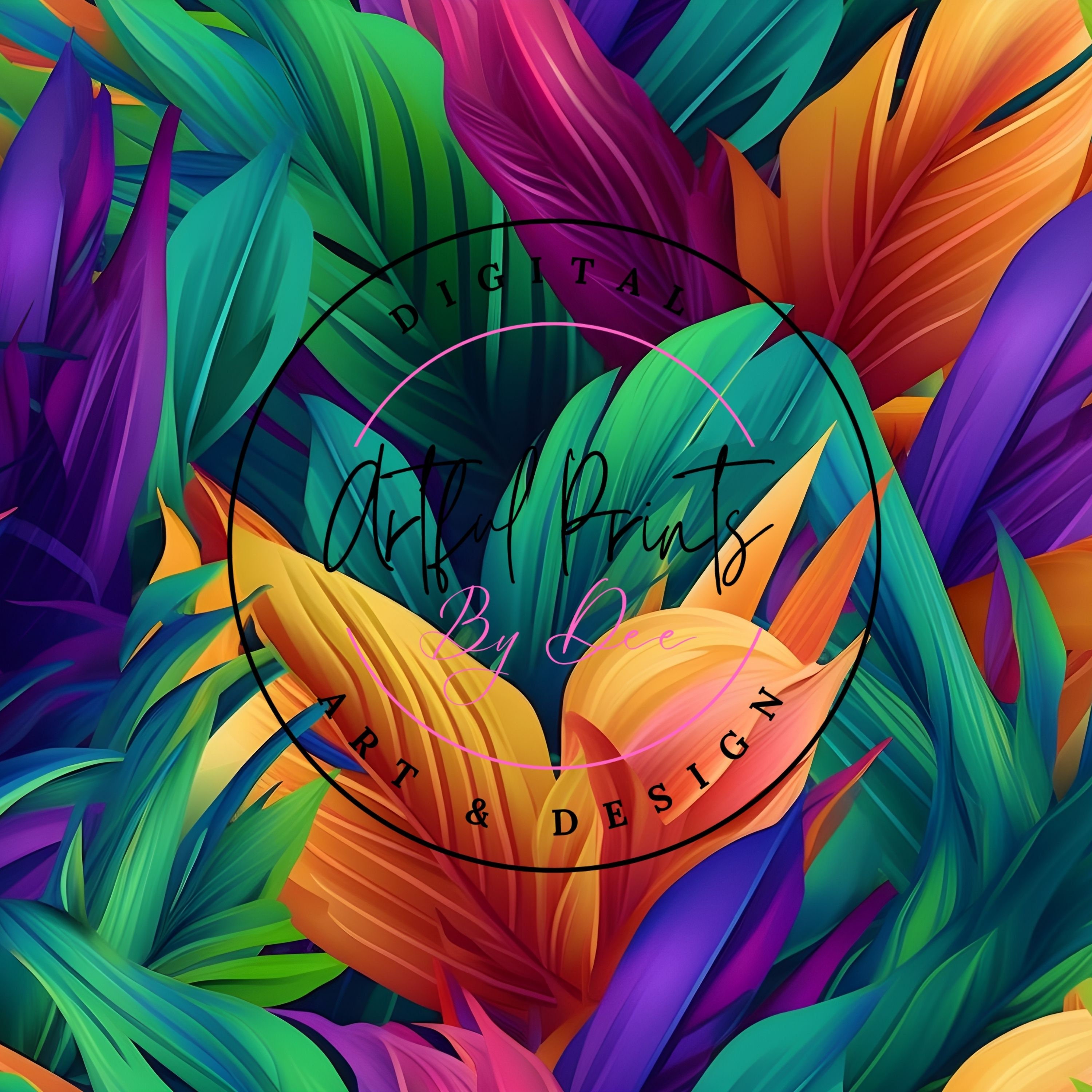 SEAMLESS 3D Colorful Leaves Pattern Sublimation Files - Etsy