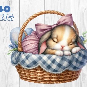 Easter bunnies Watercolor Clipart Bundle, PNG Easter Bunny Images, Easter Sublimation Bundle, Easter PNG, floral bunny clipart