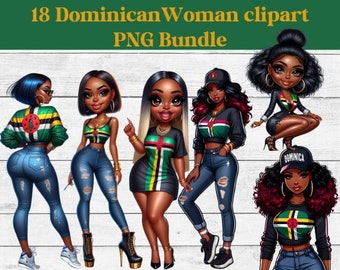 Dominican girl clipart bundle, Dominica woman, Fashion girl clip art, Black woman,  Junk Journal Paper Crafts, Island girl, Caribbean girl