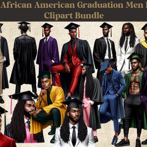 Imágenes prediseñadas de graduación, niños graduados afroamericanos, imágenes prediseñadas de la escuela, ilustraciones de moda de imágenes prediseñadas de la universidad, gorra de graduación, sombrero