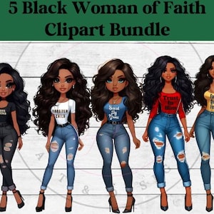 African American Affirmations | Inclusive Christian Clipart for Inspiring Projects | Uplifting Black women PNG Collection, Junk Journal