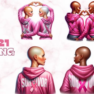 21 Glatzkopf Krebsbewusstsein Beste Freunde, Krebsschwestern, Krebsüberlebender, Kunst, Wir tragen Rosa, Unterstützen Krebs PNG, Papiermodelle