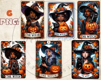 The Witch Tarot Card PNG, Gothic Sublimation Design, Pretty Witchy Vibes Wicca Pagan Black Cat Cool Tarot T-shirt Mug PNG, Digital Download