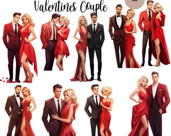 15 Valentinstag Paar Clipart | Liebespaar | Romantisches Paar| Valentinstag png| Liebe Planer Clipart | Tag Clipart | Liebespaar png