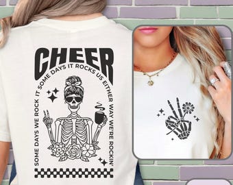 Some Days We Rock It Skeleton Cheer Shirt, Funny Cheer Mom Shirt, Cheer Competition Shirt, Rocker Mom Shirt, Rocker Cheer Mama, Cheer Comp