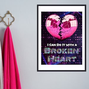Druckbar mit einem gebrochenen Herzen Poesie Era Swiftie Vertikaler Kunstdruck Digitaler Download