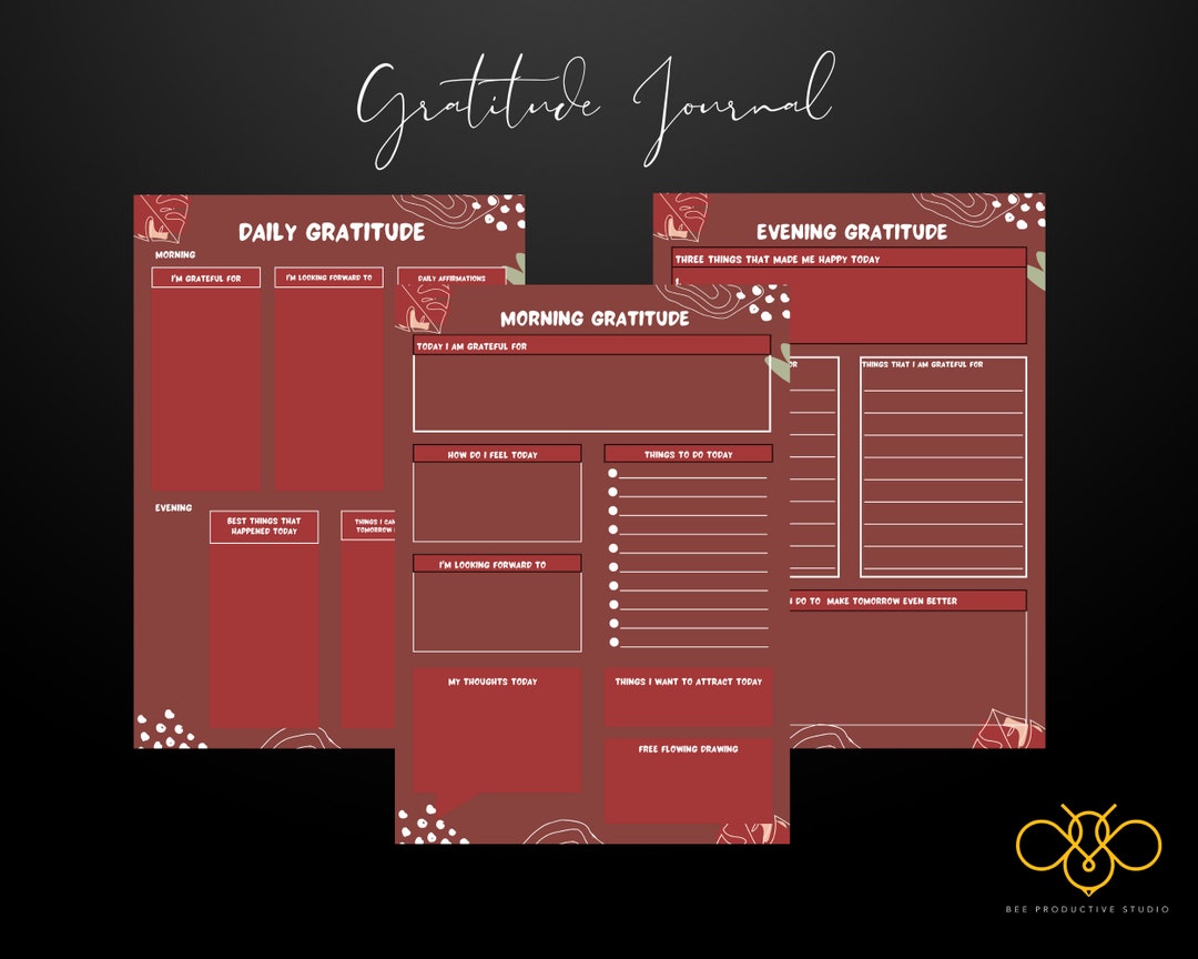 Gratitude Journal Digital Planner 2024 2025 Undated Digital Planners