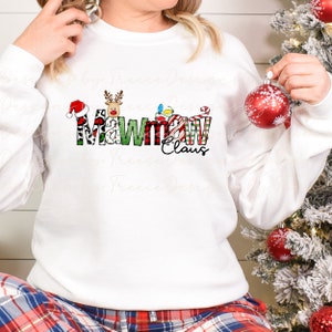 Mawmaw (Grandma) Claus Christmas doodle design, Vibrant Graphic Digital PNG for T-Shirt, Totes, Mugs, Gifts, DTF Transfers, POD ready & more