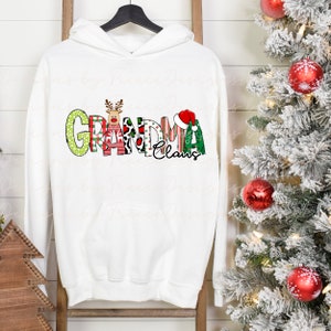 Grandma Claus Christmas doodle design, Vibrant Graphic Digital PNG for T-Shirt, Totes, Mugs, Gifts, DTF Transfers, POD ready and more