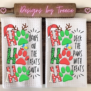 Christmas Dog Paws Kitchen Towel Design (Digital Download)