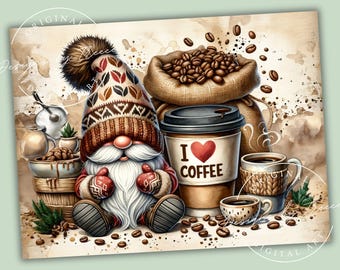 Kaffeezwerge Sammelfiguren Aus Kunstharz – Handbemalt, Ca. 10 Cm, Für Regal & Deko