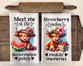 Watermelon Strawberry Kitchen Towel Apron Sublimation Designs (PNG Digital Download)