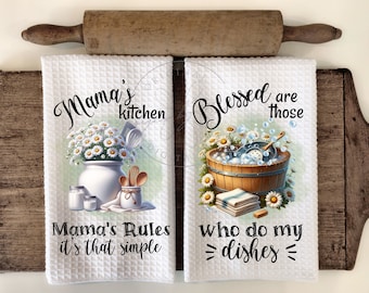 Cocina de Mamá - Cocina de Campo - Lavabo - Paquete de Sublimación de Delantal con Toalla de Mano - Diseños Gráficos PNG - Descarga Digital Instantánea