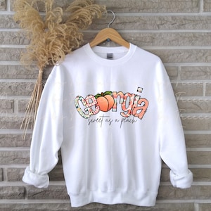 Georgia Peach - sweet as can be, doodle design, peach colors, Graphic Digital PNG, GA State, for  T-Shirt, Totes, Mugs and more