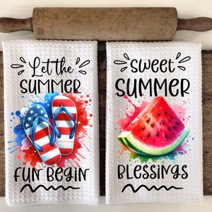Let Summer Fun Begin - Sweet Summer Watermelon - Kitchen Hand Towel Apron Sublimation Bundle PNG Graphic Designs - Instant Digital Download