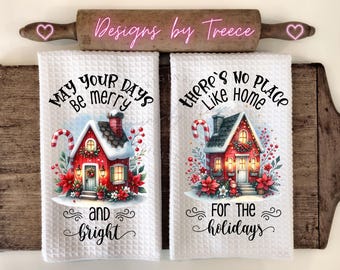 Christmas Home Kitchen Hand Towel Apron Sublimation Bundle PNG Graphic Designs Instant Digital Download