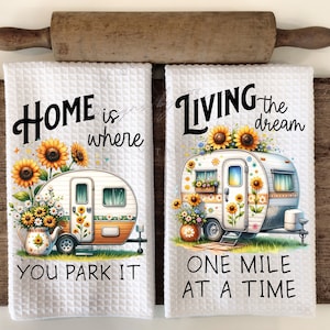 Adorable Camper Camping Outdoors Design Kitchen Hand Towel Apron Sublimation Bundle - PNG Graphic Designs - Instant Digital Download