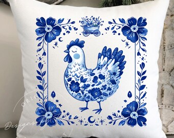Chinoiserie Chicken - Farmhouse PNG Graphic Instant Digital Download Sublimation