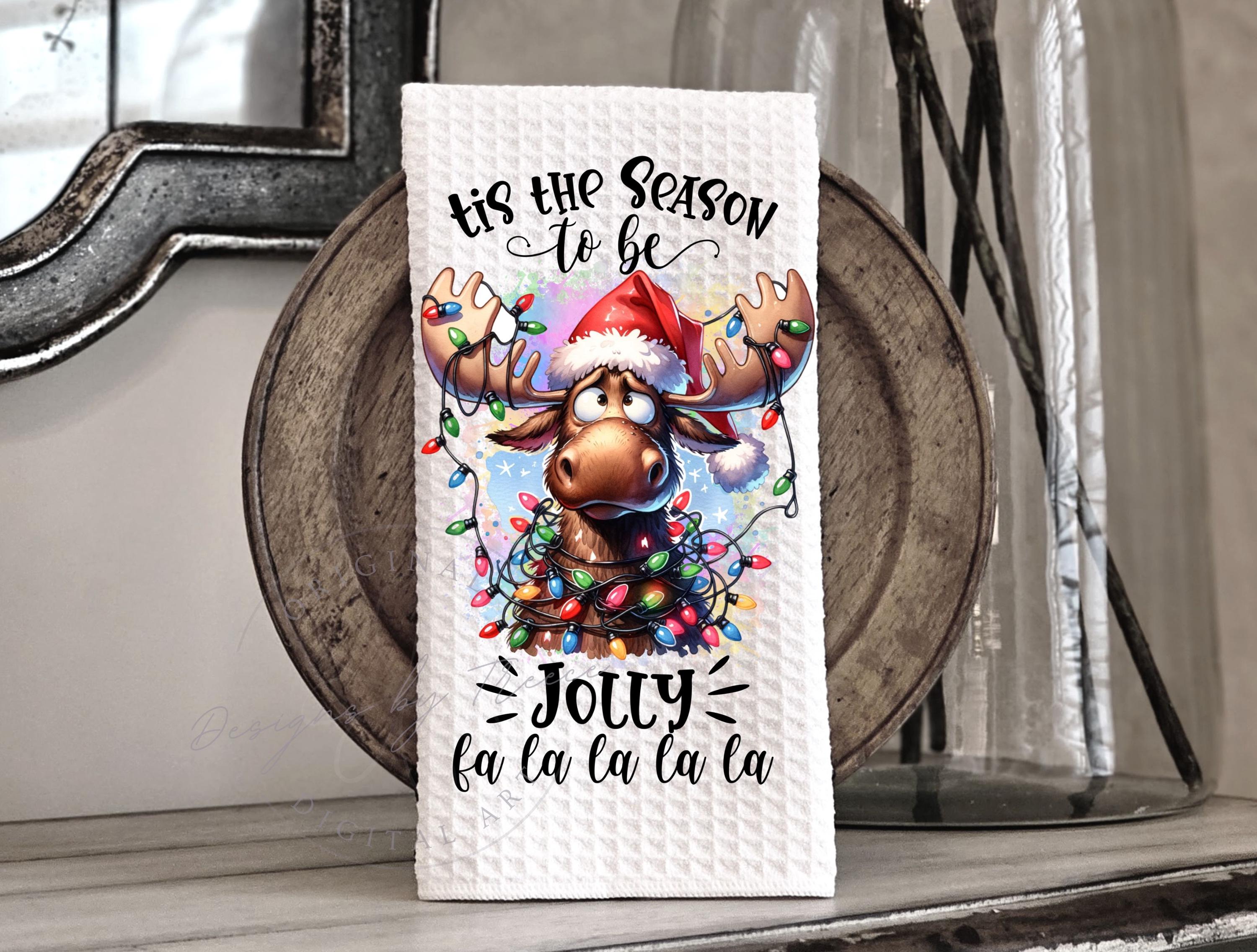 It's Fine Moose - Tangled Christmas Lights - Kitchen Towel