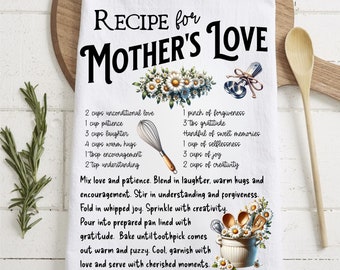 Recipe for Mother's Love - Mother's Day - Mama Kitchen Towel Apron Sublimation Graphic Designs - Instant Digital Download