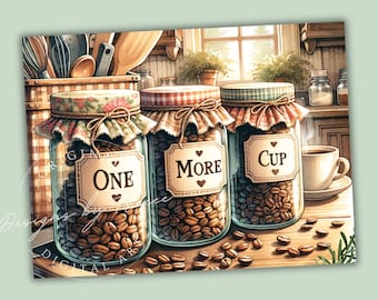 Diseño de sublimación de tabla de cortar de vidrio para cocina con tarros de café (descarga digital PNG)