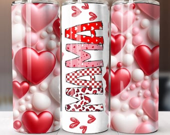 MAMA Seamless Valentine Hearts Galore, Pink white Red,  Love, 20oz Straight Sided Tumbler Design, Instant PNG Digital Download, Tumbler Wrap
