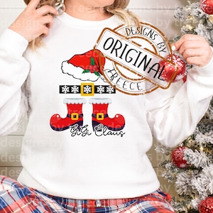 Santa GiGi (Grandma) Claus, Christmas doodle design, Vibrant Graphic Digital PNG