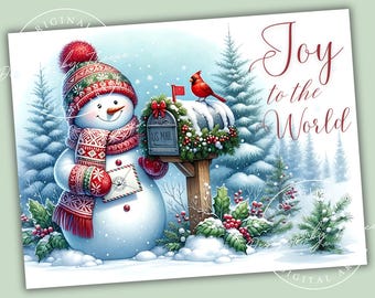 Snowman Christmas Kitchen Glass Cutting Board Design: Winter Cardinal PNG Sublimation Digital Download