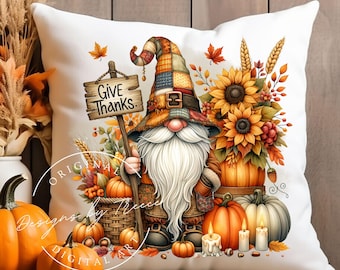 Thanksgiving Gnom PNG: Dankbar, Herbsternte (Digitaler Download)
