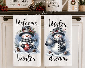 Benvenuto Winter Snowman Farmhouse Kitchen Wallpaper PNG Dreams Sublimation Bundle