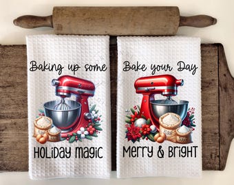 Kerstbakmixer Keukenhanddoek Schort Sublimatiebundel (digitale download)