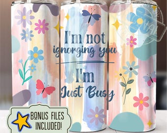 Funny Sassy Tumbler Wrap: Brushstroke Floral Design (Digital Download)