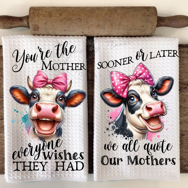 Mother's Day Funny Kitchen - Cow Lover -  Farmhouse Country - Towel Apron Sublimation Bundle - Graphic Designs - Instant Digital Download