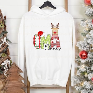 Oma Claus, Grandma in German Christmas doodle design, Vibrant Graphic Digital PNG for T-Shirt, Totes, Mugs, Gifts, DTF Transfers, POD