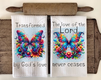 Love Lord Jesus Christ Christian Butterfly Faith, Kitchen Hand Towel Apron Sublimation Bundle, PNG Graphic Designs Instant Digital Download