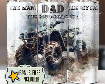 Dad The Man, The Myth Tumbler Wrap Sublimation Design (Digital Download PNG)