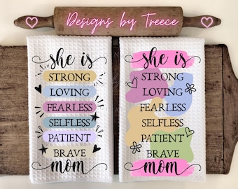 Mom Affirmations Kitchen Towel Sublimation Design (Digital Download)