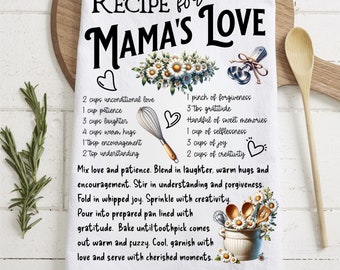 Mama&#39;s Love Kitchen Towel Design: Mother&#39;s Day Sublimation (Digital Download)