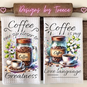 Coffee Tea Towel PNG Sublimation Hand Towel Apron Instant Digital Download