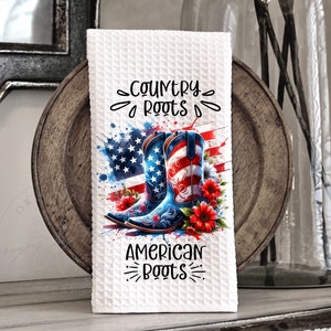 Country Boots American Roots Patriotic Cowboy Boots Kitchen Hand Towel Apron Sublimation PNG Graphic Designs Instant Digital Download