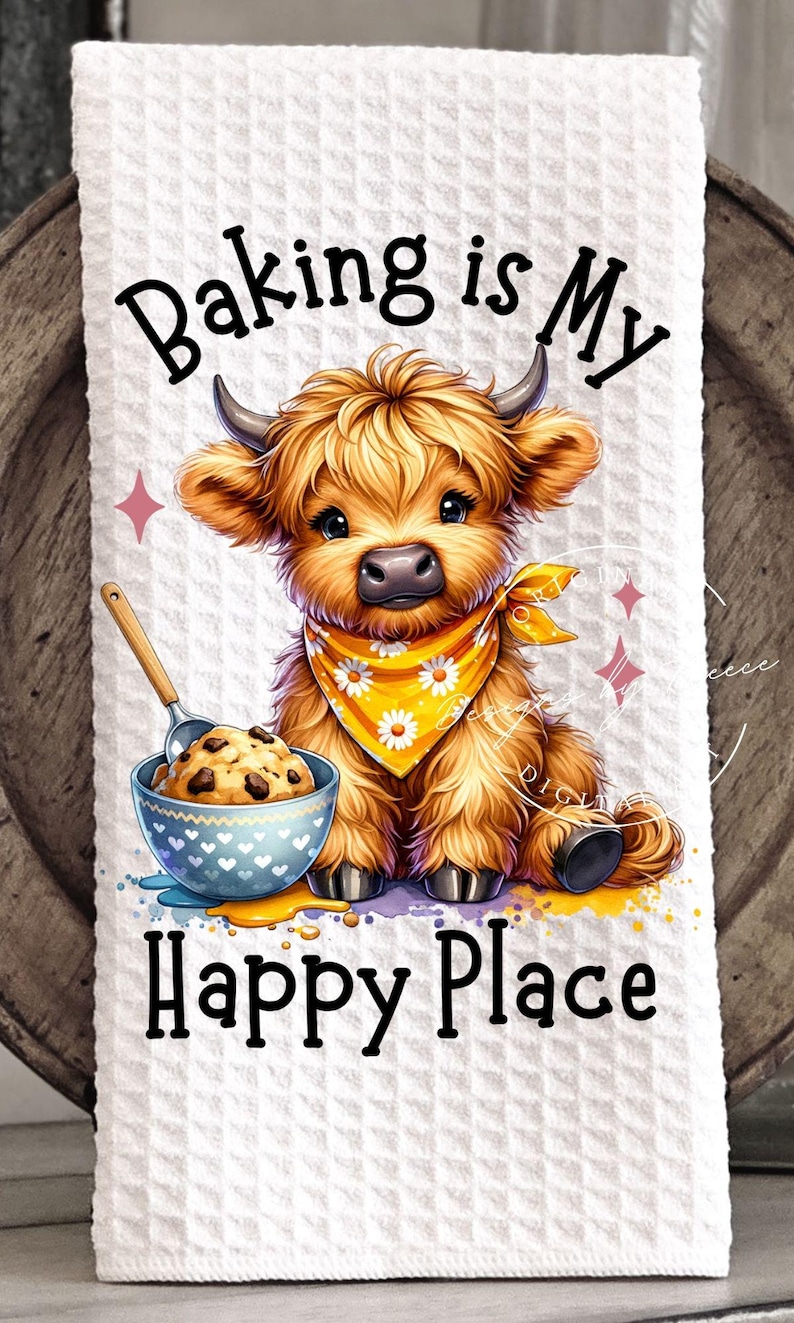 Baking Kitchen Towel PNG Bundle, Highland Cow Treats Designs, Funny ...