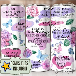 Seamless Jesus, Christian Bible Verse Psalms, Hydrangea 20 oz Skinny Floral Tumbler Wrap, Sublimation Design, Instant Digital Download PNG