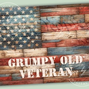 Grumpy Old Veteran Cutting Board Sublimation Design: American Flag PNG (Digital Download)