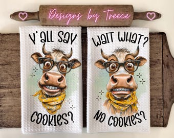 Funny Cow Kitchen Towel/Apron Sublimation Design (Digital Download)