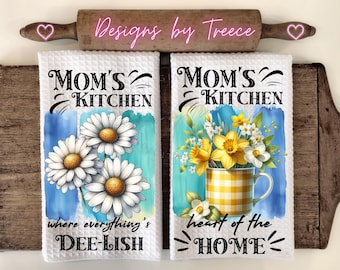 Mom's Kitchen - Kitchen Hand Towel Apron Sublimation Bundle - PNG Graphic Designs - Instant Digital Download,